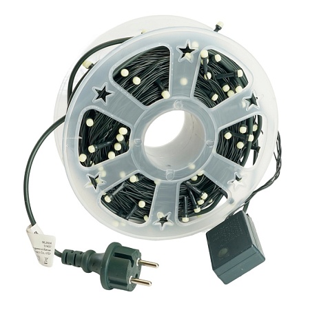 Светодиодная гирлянда на бобине Feron CL98 линейная 50м + 3м 230V 5000К, c питанием от сети, зеленый шнур - фото