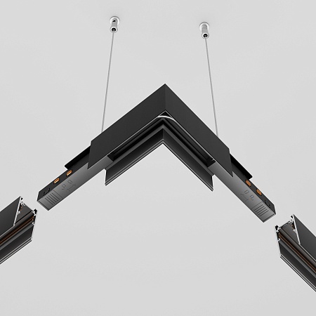 Коннектор питания угловой 15см Exility черный - фото