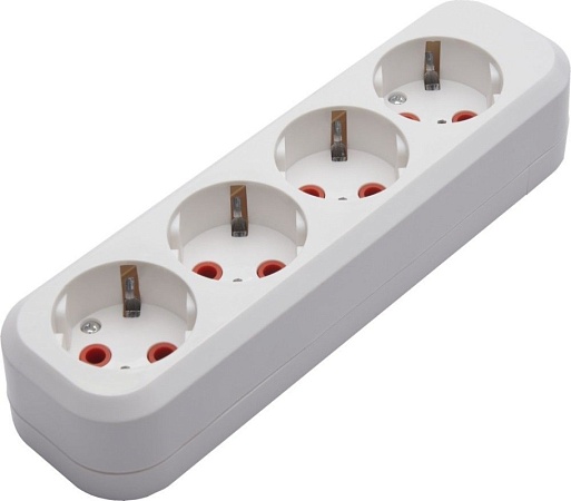 Розетка переносная разборная 4-местная с/з STEKKER, PST16-410-20, 250В, 16A, IP20, белый - фото