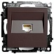 Розетка компьютерная 1-местная RJ-45 (механизм), STEKKER GLS00-7107-04, серия Катрин, шоколад - фото