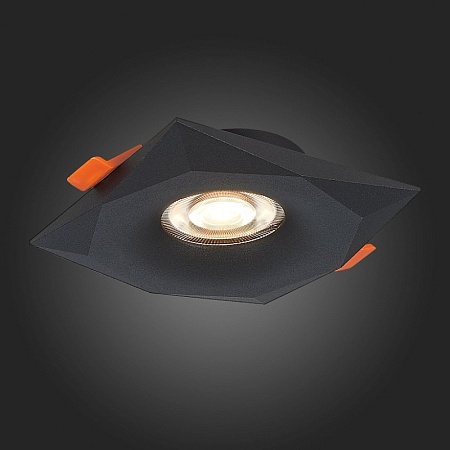 Св-к встр. Черный GU10 1*50W L95xW95xH25 220V Без ламп ST203.408.01 - фото