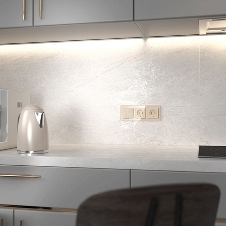 W1120143/ Выключатель двухклавишный с подсветкой (айвори акрил) W1120143 - фото