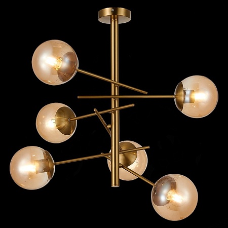 Светильник потолочный Латунь/Коньячный E27 6*60W SLE1099-312-06 - фото