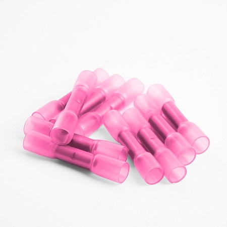 Гильза соединительная изолированная термоусаживаемая STEKKER LD300-0515 сечение 0,5-1,5мм2, 19A, розовый (DIY упак 10шт) - фото