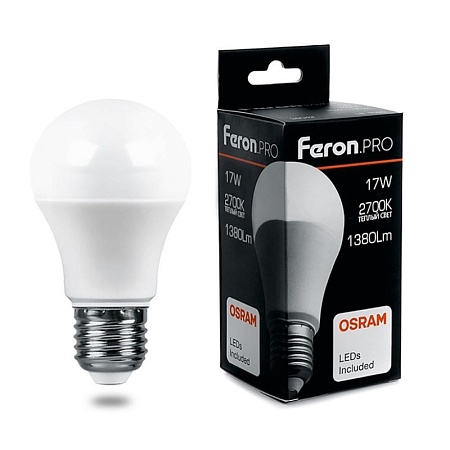 Лампа светодиодная Feron.PRO LB-1017 Шар E27 17W 175-265V 2700K - фото