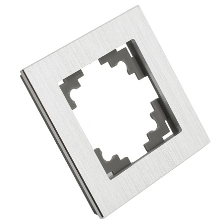 Рамка 1-местная, серебро, STEKKER, MFR00-7001-03, серия Катрин, серебро - фото