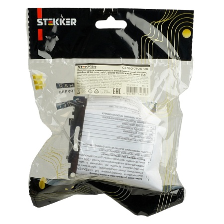 Выключатель диммирующий TRIAC (механизм) 250В, 500W, серия Катрин, графит, GLS10-7106-06 - фото