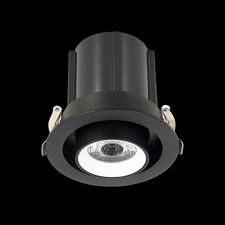 Св-к встр. Черный LED 1*12W 4000K 900Lm Ra80 24° IP20 D90xH92 180-240V ST702.448.12 - фото