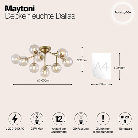 Потолочный светильник Maytoni Dallas MOD545PL-12G - фото