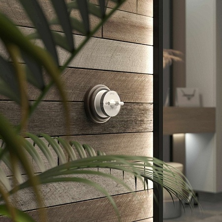 Переключатель/выключатель одноклавишный Vintage белый матовый/хром W5812050 - фото