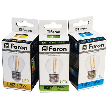 Лампа светодиодная Feron LB-61 Шарик E27 5W 230V 2700K - фото