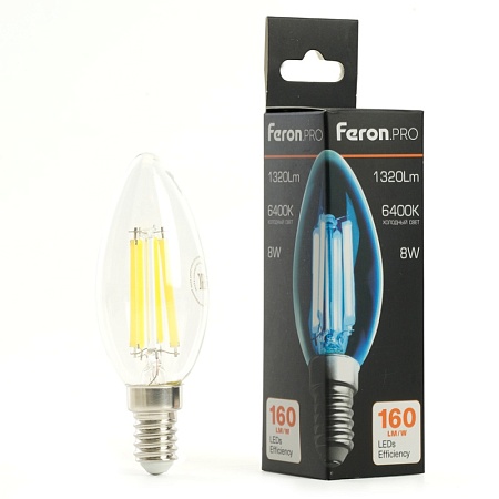 Лампа светодиодная Feron.PRO LB-1208 Свеча E14 1320LM 8W 175-265V 6400K - фото