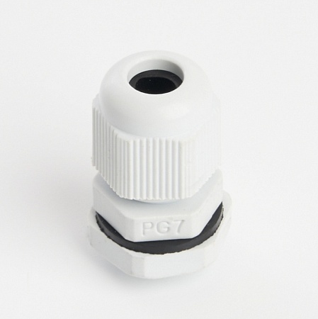 Сальник PG7 диаметр проводника 3-6,5 мм STEKKER, IP54, серый (без мембраны) - фото
