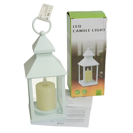 Световая фигура Свеча "Волшебный фонарь" 1LED 2700K, батарейки 3*ААА, 22см, белый, LT133 - фото