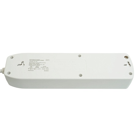 Удлинитель 3-местный c/з 3x1 мм2, 1,8 м, 250В, 10А, 2USB+1Type-C 2,4А, серия Home plus, белый STEKKER HM08-33-02 - фото