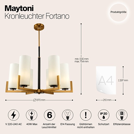 Люстра Maytoni Fortano MOD089PL-06BS - фото