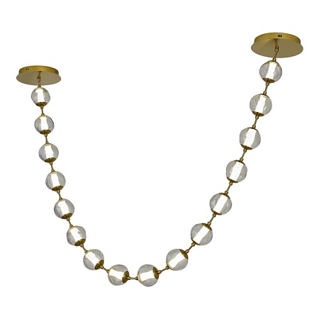 SL6520.303.16 Светильник подвесной ST-Luce латунь/прозрачный с пузырьками воздуха LED 1*80W 4000K HELMI - фото