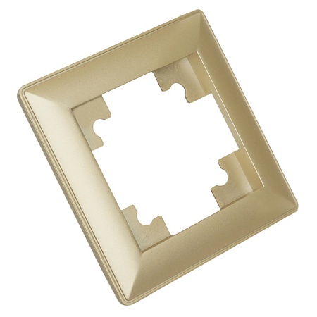 Рамка STEKKER, PFR00-7001-08 1-местная, пластик, серия Катрин, золото - фото