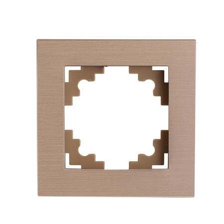 Рамка 1-местная, металл, STEKKER, MFR00-7001-02, серия Катрин, шампань - фото