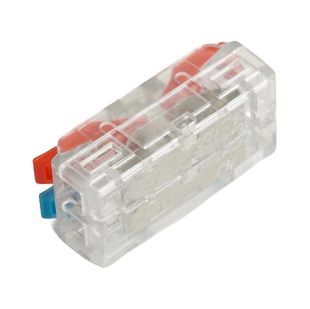 Клемма супер-компактная проходная серии 219 на 2 контакта STEKKER,LD219-422,  (DIY упак 10 шт) - фото