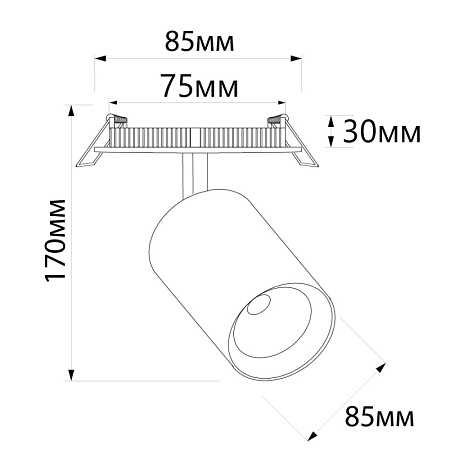 Светодиодный светильник Feron AL181 встраиваемый 12W 4000K черный - фото