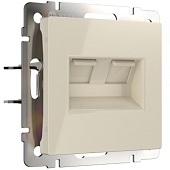 Розетка двойная Ethernet RJ-45 слоновая кость WL03-RJ45+RJ45 -ivory