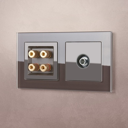 ТВ-розетка оконечная  (серо-коричневый) WL07-TV - фото