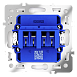 Розетка акустическая встраиваемая VOLTUM S70 4-местная, (кашемир)