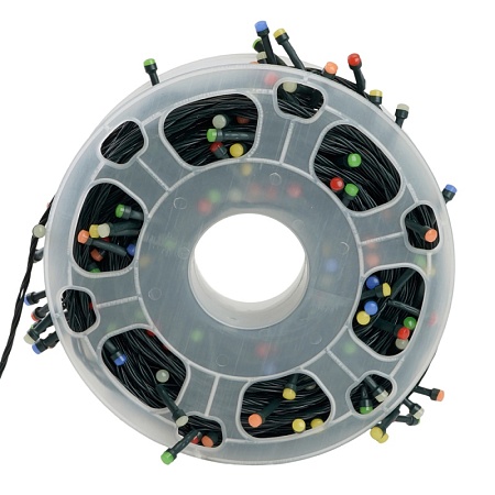 Светодиодная гирлянда на бобине Feron CL98 линейная 50м + 3м 230V мультиколор, c питанием от сети, зеленый шнур - фото