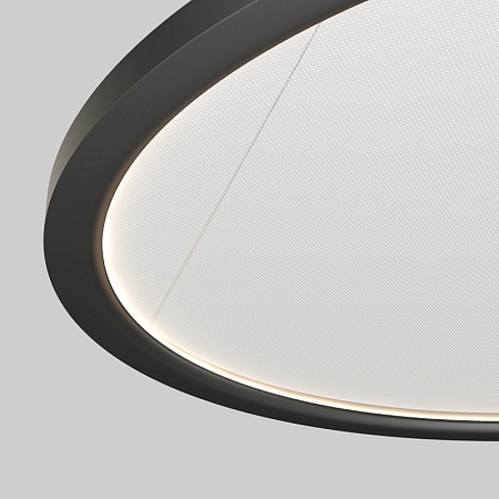 DK6616-BK Подвесной горизонтальный светильник Veil со светодиодом H900 d600 220V 48W 3000-6000K IP20 черный алюминий - фото