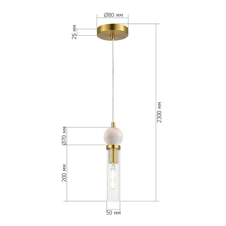 Светильник подвесной ST-Luce латунь/прозрачный E14 1*40W SL1244.303.01 - фото
