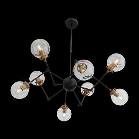Люстра потолочная ST-Luce Черный, Золото/Прозрачный E27 8*40W (из 2-х коробок) SL234.402.08 - фото