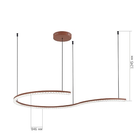 Светильник подвесной ST-Luce терракотовый/прозрачный LED 1*65W 4000K SL1018.603.01 - фото