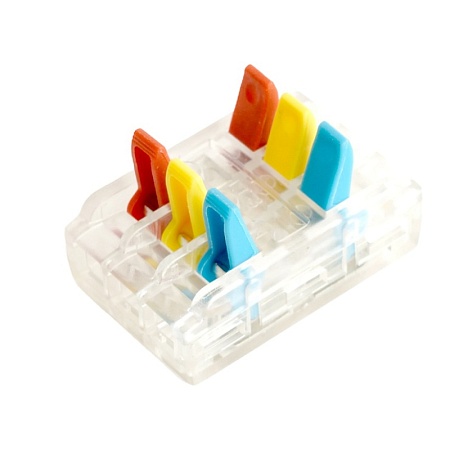 Клемма супер-компактная разветвительная 1 вход, 3 выхода, наборная STEKKER,LD220-103 - фото