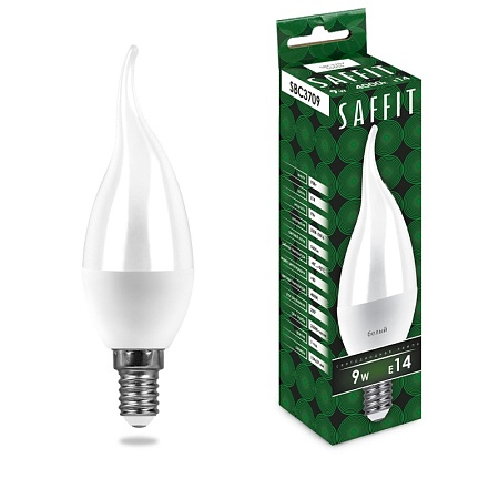 Лампа светодиодная SAFFIT SBC3709 Свеча на ветру E14 9W 230V 4000K - фото