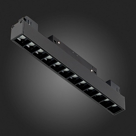 Магнитный трековый светильник Черный LED 1*12W 3000K 1 009Lm Ra>90 36° IP20 L222xW22xH4 ST361.436.12 - фото