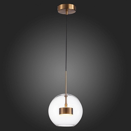 Светильник подвесной ST-Luce Латунь/Прозрачный LED 1*14W 3000K SL1133.233.01 - фото