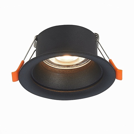 Св-к встр. Черный GU10 1*50W D89xH40 220V Без ламп ST200.408.01 - фото