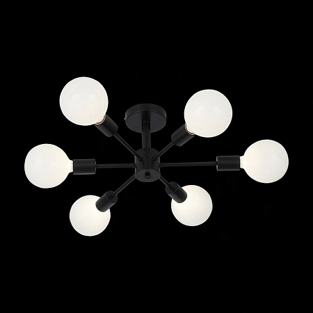 Светильник потолочный Черный E27 6*60W SL419.402.06 - фото