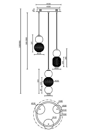 Подвесной светильник Maytoni Drop MOD273PL-L33CH3K - фото