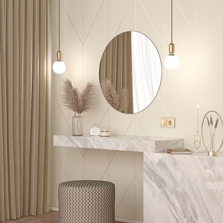 Выключатель двухклавишный шампань WL11-SW-2G - фото