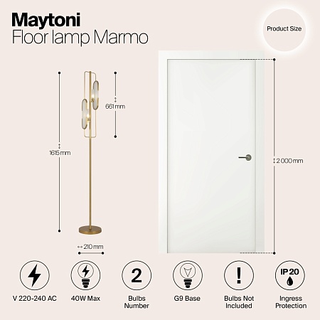 Напольный светильник (торшер) Maytoni Marmo MOD099FL-02G - фото