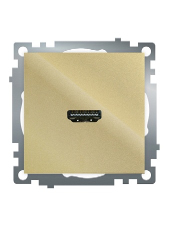 Розетка HDMI 2.1, Type A (механизм), STEKKER, GLS00-7118-08, серия Катрин, золото - фото