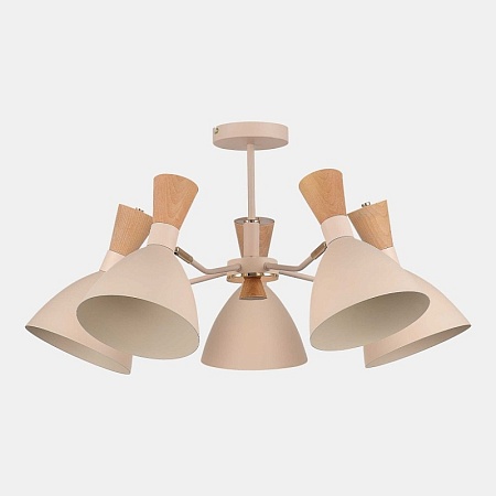 Светильник потолочный Бежевый/Бежевый, Светлое дерево, Золотистый E14 5*40W SLE1256-502-05 - фото