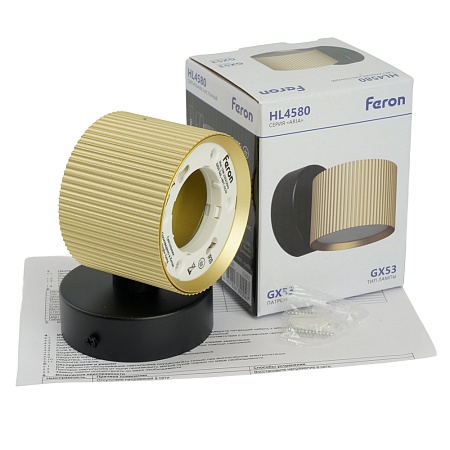 Светильник  настенный Feron HL4580 ARIA 12W, 230V,GX53, золото+черный IP20 - фото