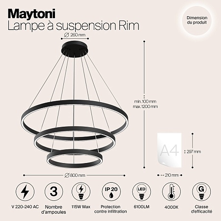 Подвесной светильник Maytoni Rim MOD058PL-L100B4K - фото
