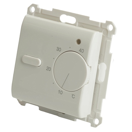 Терморегулятор механический для теплого пола (механизм), STEKKER GLS00-7117-01, 250В, 3500Вт, серия Катрин, белый - фото