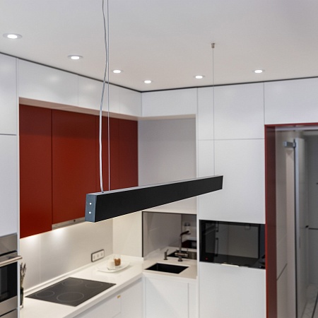 Линейный светодиодный подвесной односторонний светильник 128см 25Вт 4200К черный LSG-01-1-8*128-21-4200-MSh Elektrostandard Pro - фото