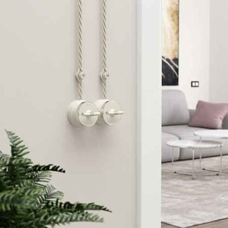 Переключатель/выключатель одноклавишный Vintage слоновая кость матовый/хром W5812055 - фото