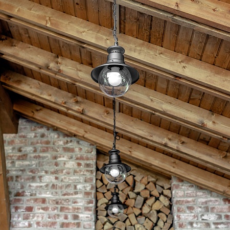 Уличный подвесной светильник Talli H черный IP44 GL 3002H черный Elektrostandard - фото